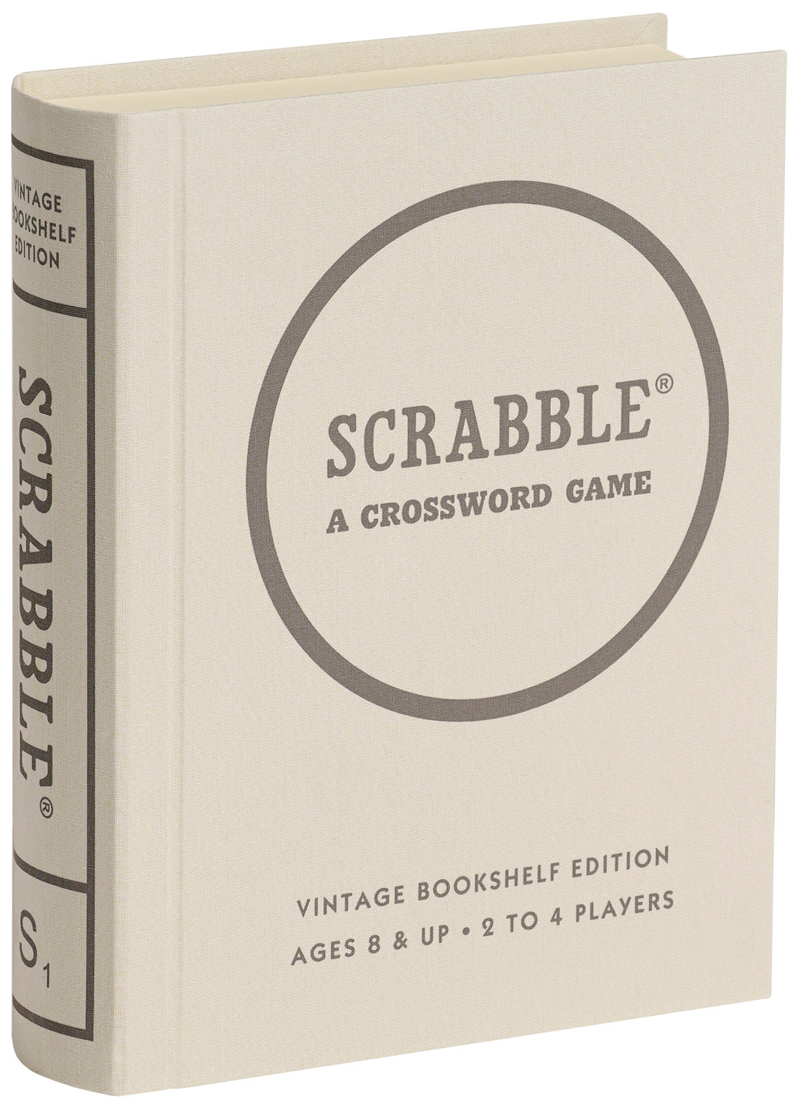 View of the Front Cover and Spine of Scrabble Vintage Bookshelf Edition